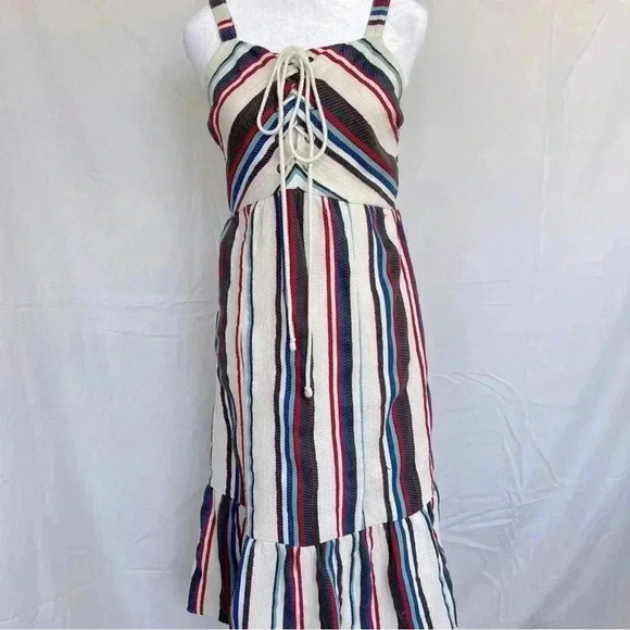 Lost + Wander patriotic midi dress with tie-up front. - Picture 2 of 12